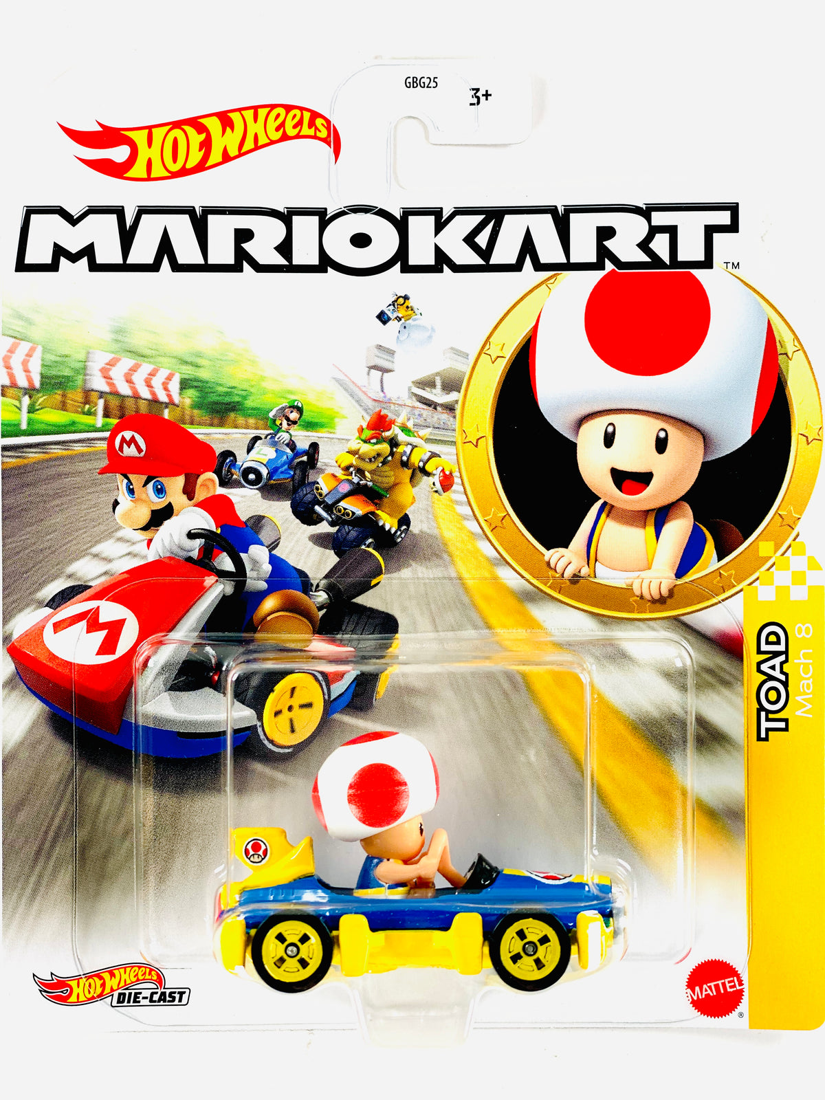 Hot Wheels Mario Kart Toad Mach 8 Jcardiecast