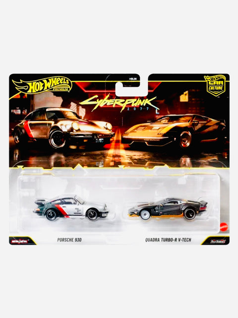 Hot Wheels 2026 Target Exclusive 2 PackC Cyberpunk Porsche 930 & Quadra Turbo-R V-Tech - Damaged Card