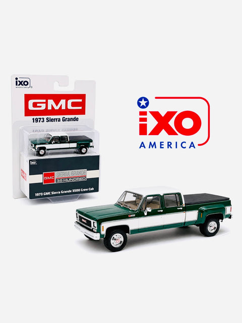 iXO Model GMC Sierra Grande 3500 Crew Cab Dually Green & White
