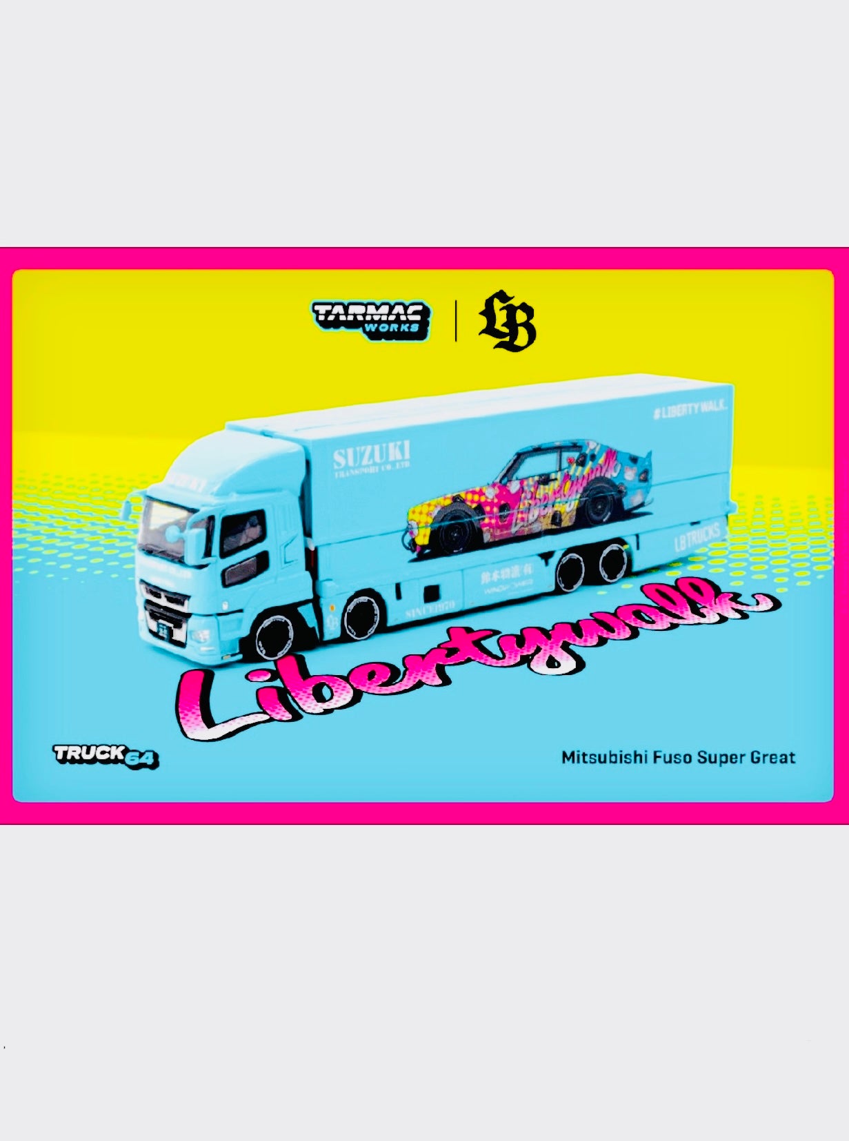 〈専用品〉希少！LBWK 1/64 LB Trucks FUSO SkyBlue Mitsubishi Fuso Truck with Transporter Liberty Walk Suzuki