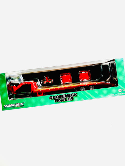 Greenlight Gooseneck Trailer in Red W/ Red & White Conspicuity Stripes