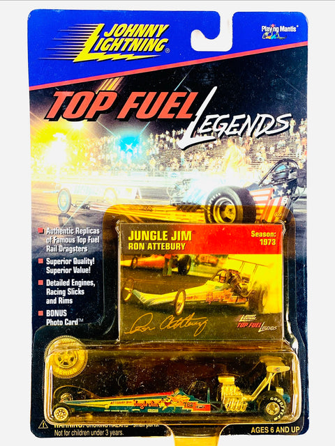 Johnny Lightning Top Fuel Legends 1973 Jungle Jim Ron Attebury - Damaged/Yellow Blister