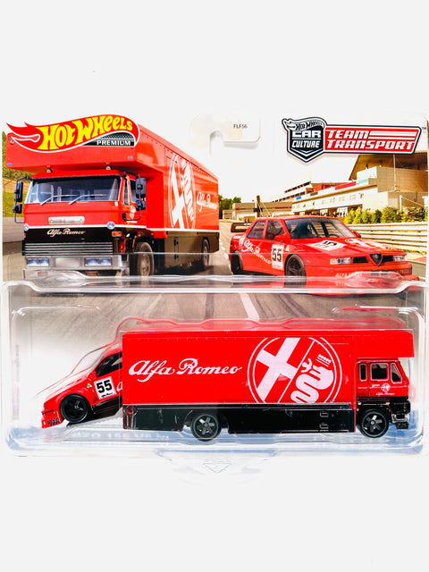 Hot Wheels 2023 Team Transport Case U Alfa Romeo 155 V6 Ti & Fleet Flyer #53