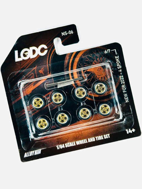 LODC Series 2 Alloy 4 Spoke Rims Wheels & Tire Set W/ Axles NS-06 (6/7)