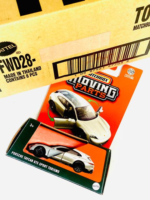 Matchbox 2025 Moving Parts Case A Porsche Taycan GTS Sport Turismo Solid Pack (8 Cars)