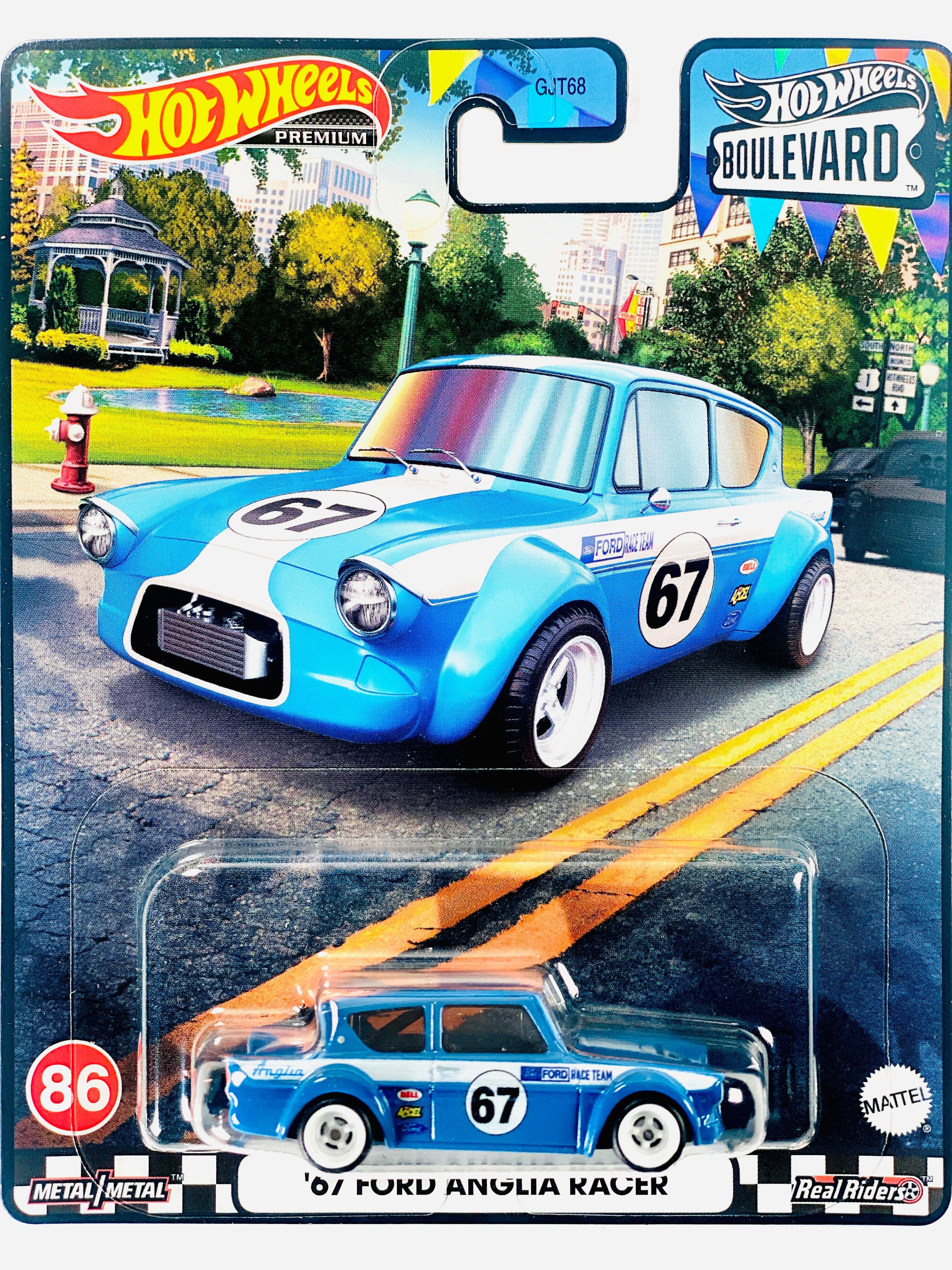 Hot Wheels 2023 Boulevard '67 Ford Anglia Racer #86 - Damaged Card