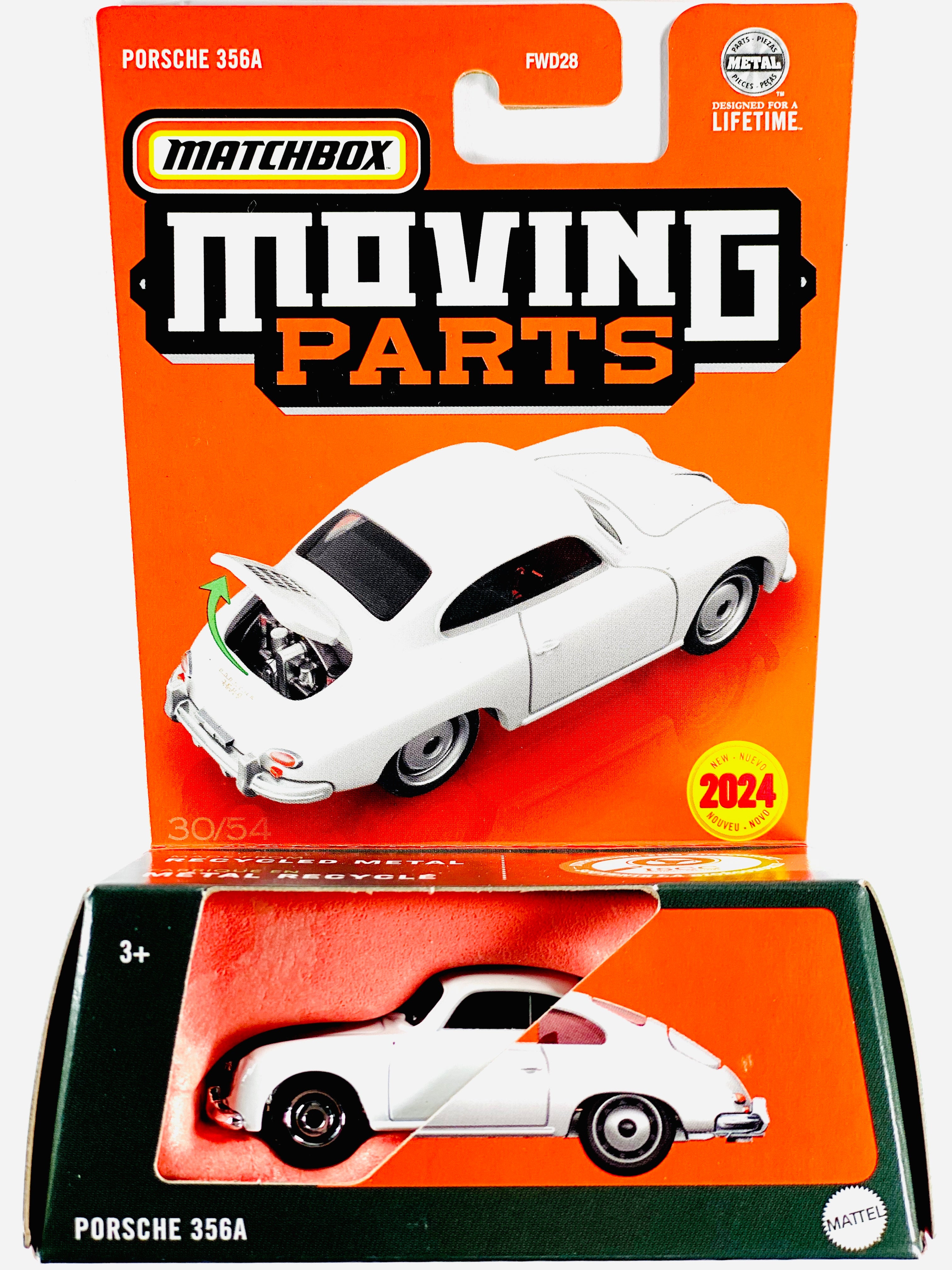 Matchbox 2024 Moving Parts Case K Porsche 356A - Damaged Cardc