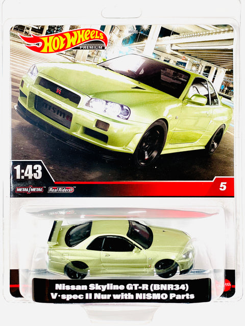 Hot Wheels 2024 Premium 1:43 Scale Nissan Skyline GT-R (BNR34) V Spec II Nur W/ Nismo Parts #5