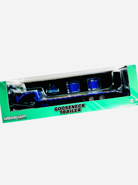 Greenlight Gooseneck Trailer in Blue W/ Red & White Conspicuity Stripes