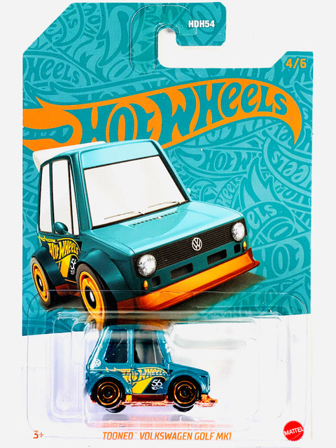 Hot Wheels 2024 Pearl & Chrome Tooned Volkswagen Golf MK1 (4/6) - Damaged Card