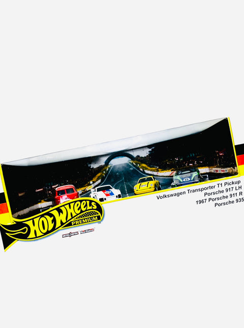 Hot Wheels Wal-Mart Exclusive Premium Porsche Renschport 4 Mini Cars Collector Set - Damaged Box