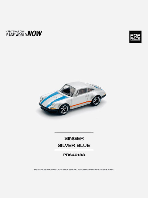 Pop Race Porsche Singer Silver Blue #188