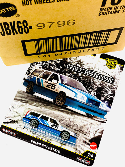 Hot Wheels 2025 Car Culture Fast Wagons Volvo 850 Estate Factory Sealed Solid Pack (10 Cars)