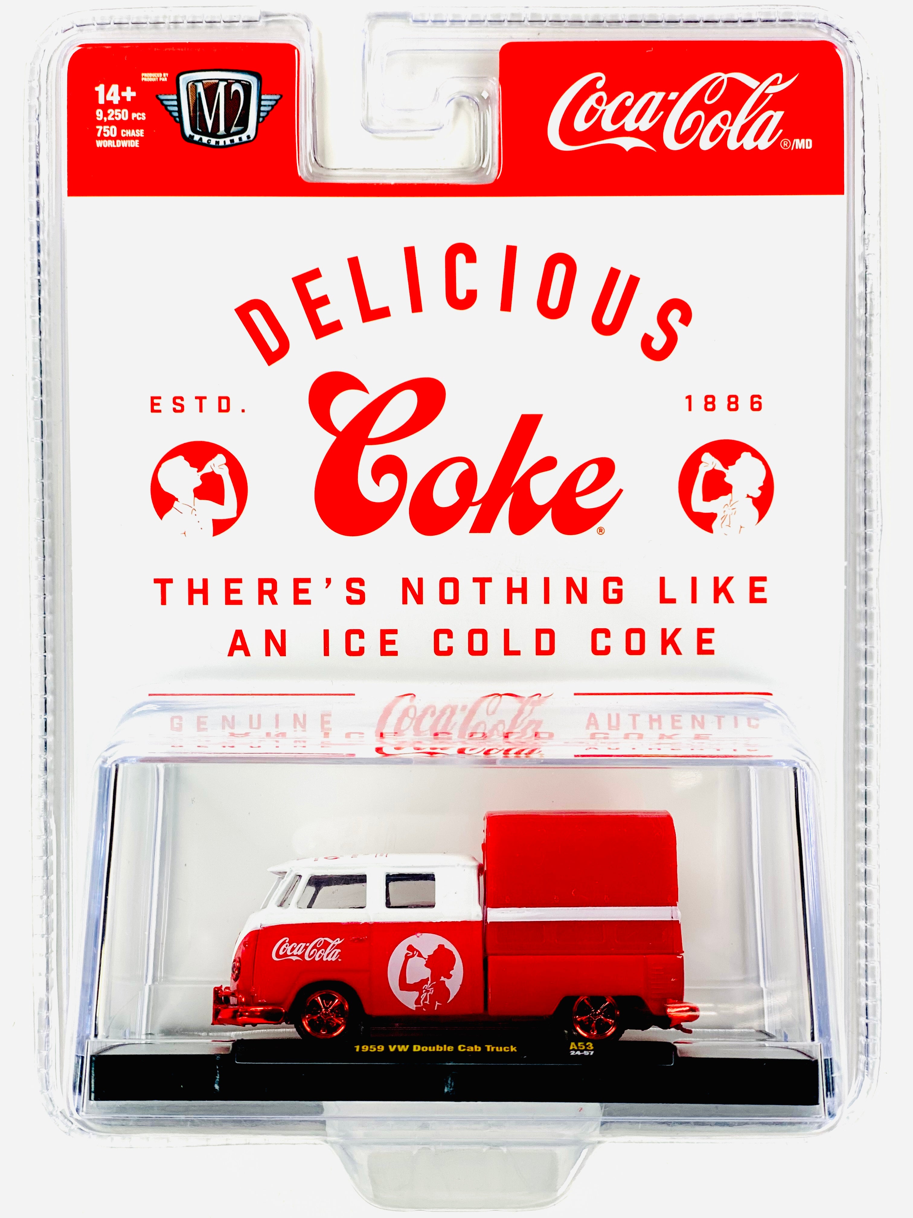 M2マシーン 1960 フォルクスワーゲン・ダブルキャブ M2 Machines Coca Cola 1960 VW Double Cab Truck Chase - Damaged