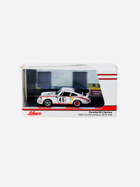 Tarmac Works x Schuco Collab 64 Porsche 911 Carrera RSR 2.8 24h Le Mans 1973 #45 Winner