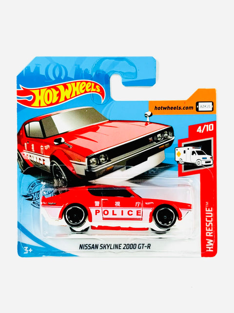Hot Wheels HW Rescue Nissan Skyline 2000 GTR Red (4/10) Short Card - Damaged Card/Blister