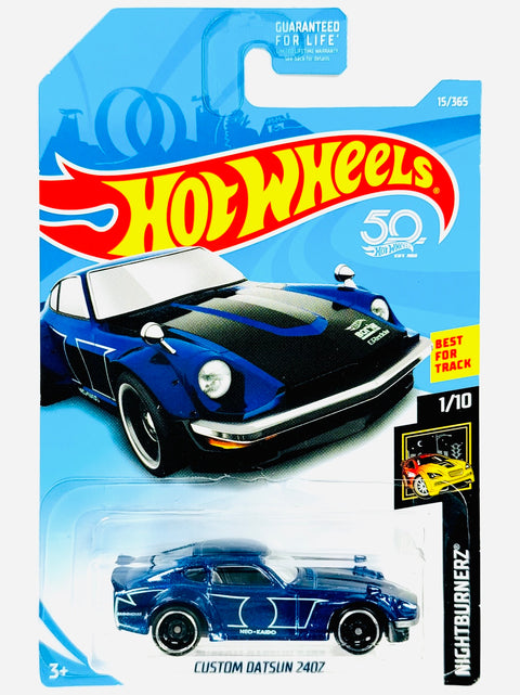 Hot Wheels Nightburnerz Custom Datsun 240Z Blue (15/365) - Damaged Card/Blister