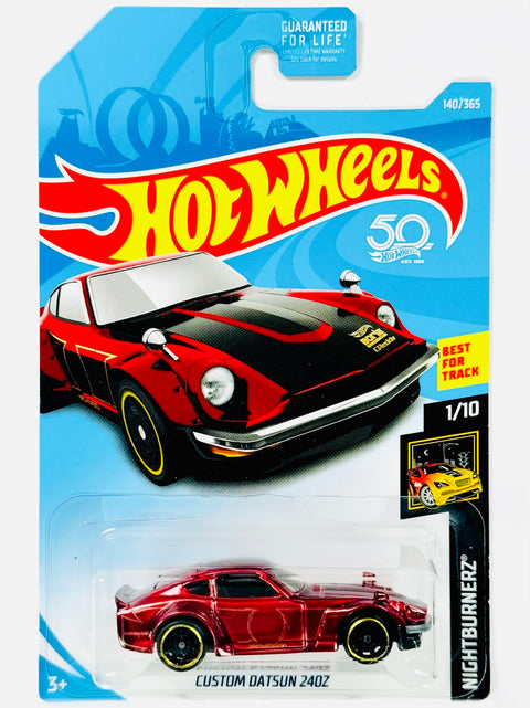 Hot Wheels Nightburnerz Custom Datsun 240Z Red (140/365) - Damaged Card/Blister