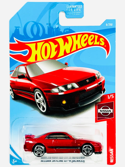 Hot Wheels Nissan Skyline GTR BCNR33 Red (6/250) - Damaged Card