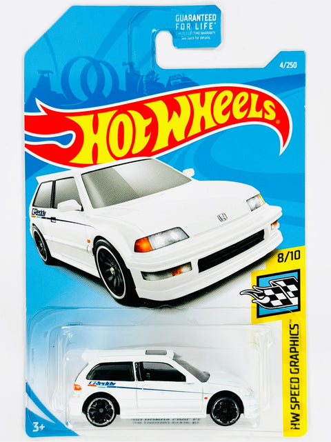 Hot Wheels HW Speed Graphics '90 Honda Civic EF White (4/250) - Damaged Blister