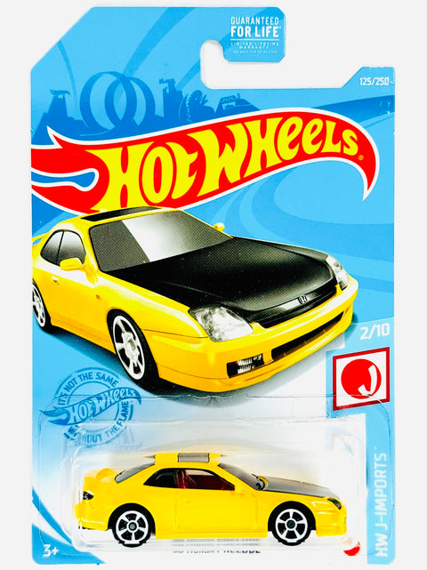 Hot Wheels HW J-Imports '98 Honda Prelude Yellow (125/250) - Damaged Card/Blister