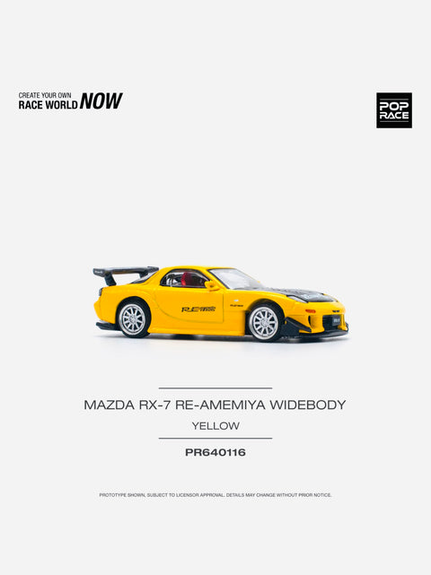 Pop Race Mazda RX-7 FD3S RE-Amemiya Widebody Yellow #116