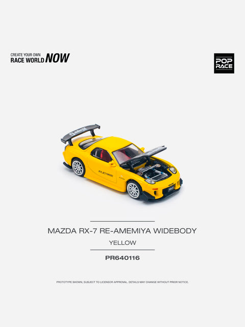 Pop Race Mazda RX-7 FD3S RE-Amemiya Widebody Yellow #116