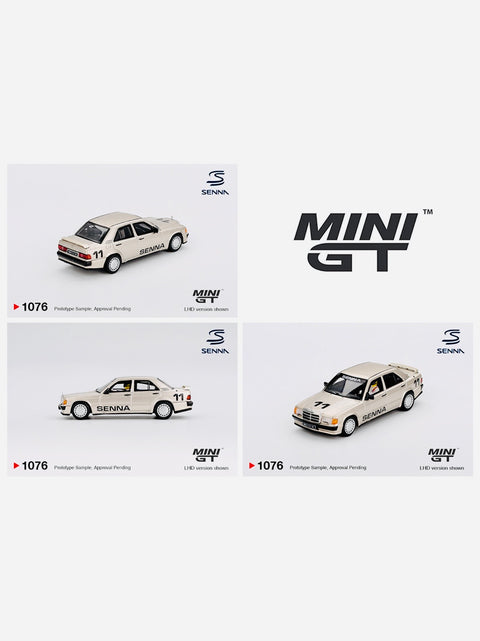Mini GT Mijo Exclusive Mercedes-Benz 190 E 2.3-16 #11 Ayrton Senna 1984 Nürburgring Race of Champions w/ Figure #1076
