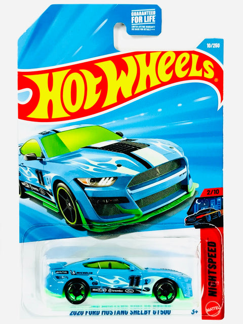 Hot Wheels Nightspeed 2020 Ford Mustang Shelby GT500 Blue (10/250) - Damaged Card/Blister