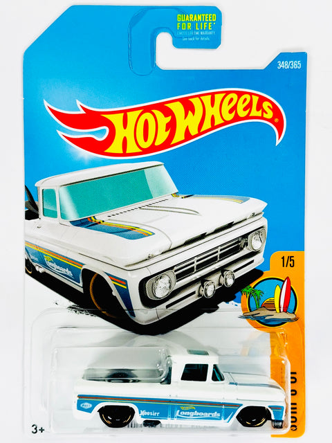 Hot Wheels Surf's Up Custom '62 Chevy Pickup White (348/365) - Damaged Card/Blister