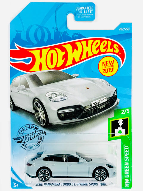 Hot Wheels HW Green Speed Porsche Panamera Turbo S E-Hybrid Sport Turismo Gray (202/250) - Damaged Card/Blister