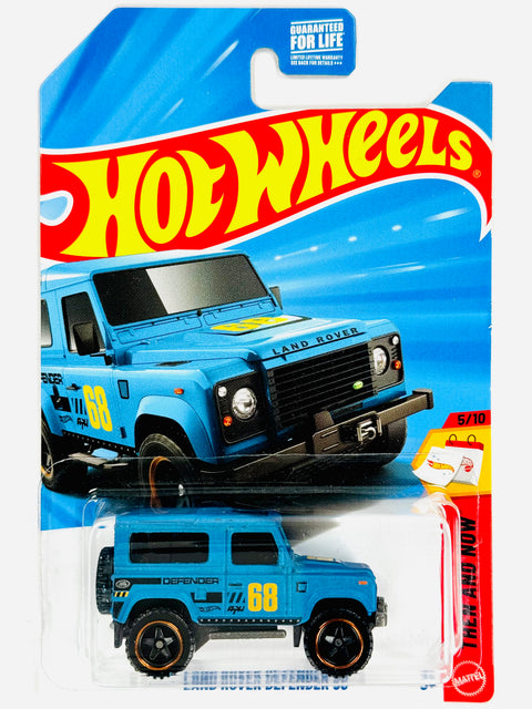 Hot Wheels Then and Now Land Rover Defender 90 Blue - Damaged Card/Blister