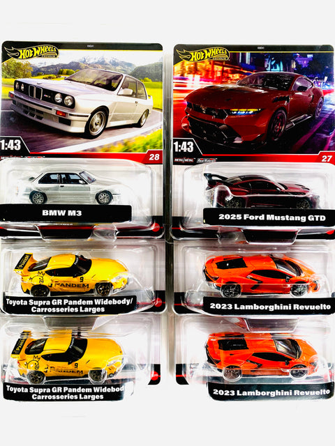 Hot Wheels 2025 Premium 1:43 Scale Factory Sealed Case J (6 Cars)