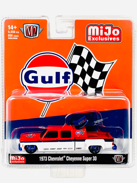 M2 Machines Mijo Exclusive 1973 Chevrolet Cheyenne Super 30 GULF Racing Chase