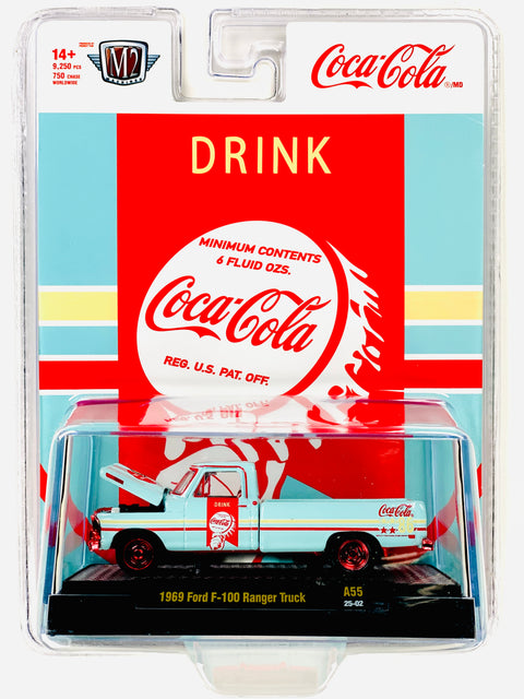M2 Machines Coca Cola 1969 Ford F-100 Ranger Truck Chase - Damaged Blister