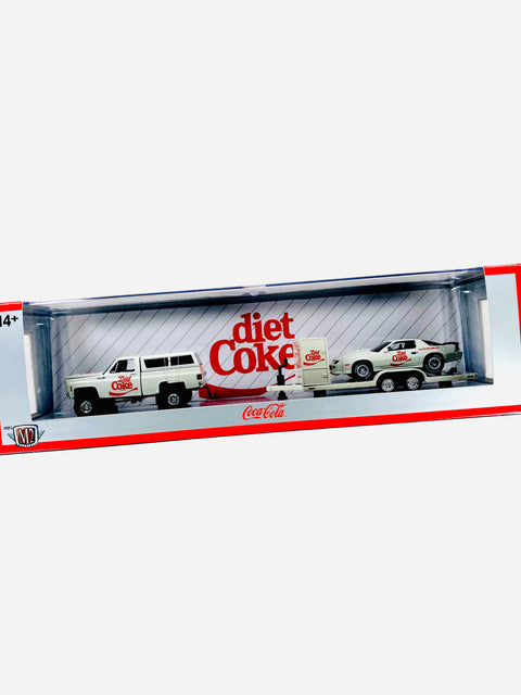 M2 Machines Auto Haulers Coca Cola 1973 Chevrolet Cheyenne Super 10 4X4 & 1985 Chevrolet Camaro IROC-Z
