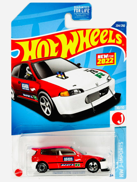 Hot Wheels HW J-Imports Honda Civic Custom Red (204/250) - Damaged Card/Blister