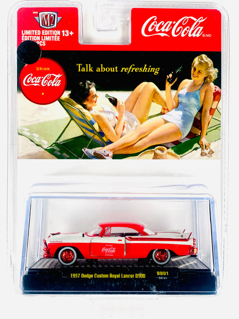 M2 Machines Coca Cola 1957 Dodge Custom Royal Lancer D500 Chase - Damaged Blister