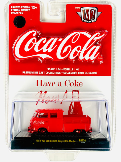 M2 Machines Coca Cola 1959 VW Double Cab Truck USA Model Chase - Damaged Blister