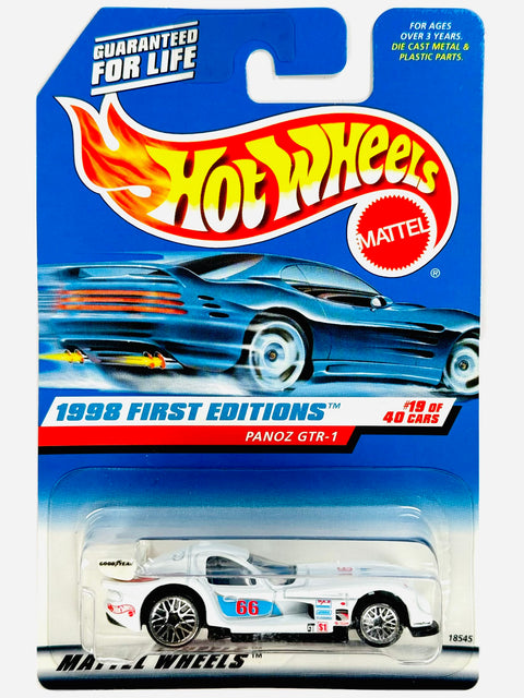 Hot Wheels 1998 First Editions Panoz GTR-1 White (19/40) - Damaged Card/Blister