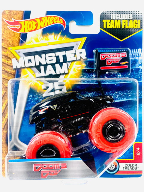 Hot Wheels 2017 Monster Truck & Car Monster Jam Color Treads Dooms Day (2/4)