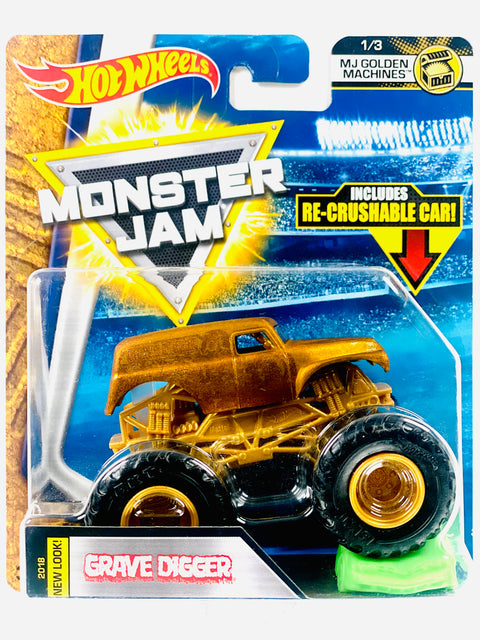 Hot Wheels 2018 Monster Truck & Car HW Monster Jam Golden Machines Grave Digger (1/3)