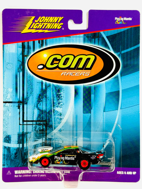 Johnny Lightning Playing Mantis .com Racers Y2K Playing Mantis Car - Damaged Card/Blister