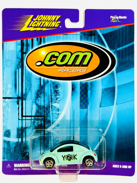Johnny Lightning Playing Mantis .com Racers Y2K Bug Blue - Damaged Card/Blister