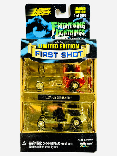 Johnny Lightning Frightning Lightnings Episode 2 First Shot 2 Car Set Carl Caspers Undertaker - Damaged Box