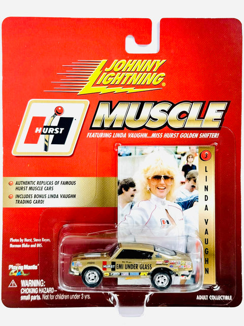Johnny Lightning Hurst Muscle Linda Vaugh Hemi Under Glass (Random PhotoCard) - Damaged Card/Blister