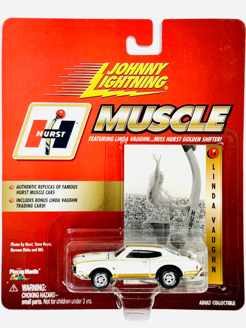 Johnny Lightning Hurst Muscle Linda Vaugh 1969 Hurst Olds (Random PhotoCard) - Damaged Card/Blister