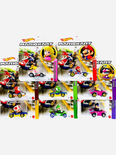 Hot Wheels 2025 Character Cars Mario Kart Case T (8 Cars)