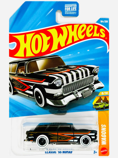 Hot Wheels Wagons Classic '55 Nomad Black (164/250) - Damaged Card/Blister