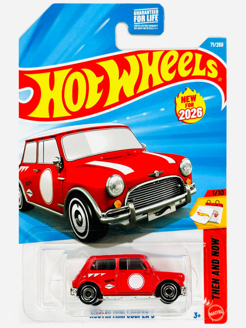 Hot Wheels Then and Now Austin Mini Cooper S Red (71/250) - Damaged Card/Blister